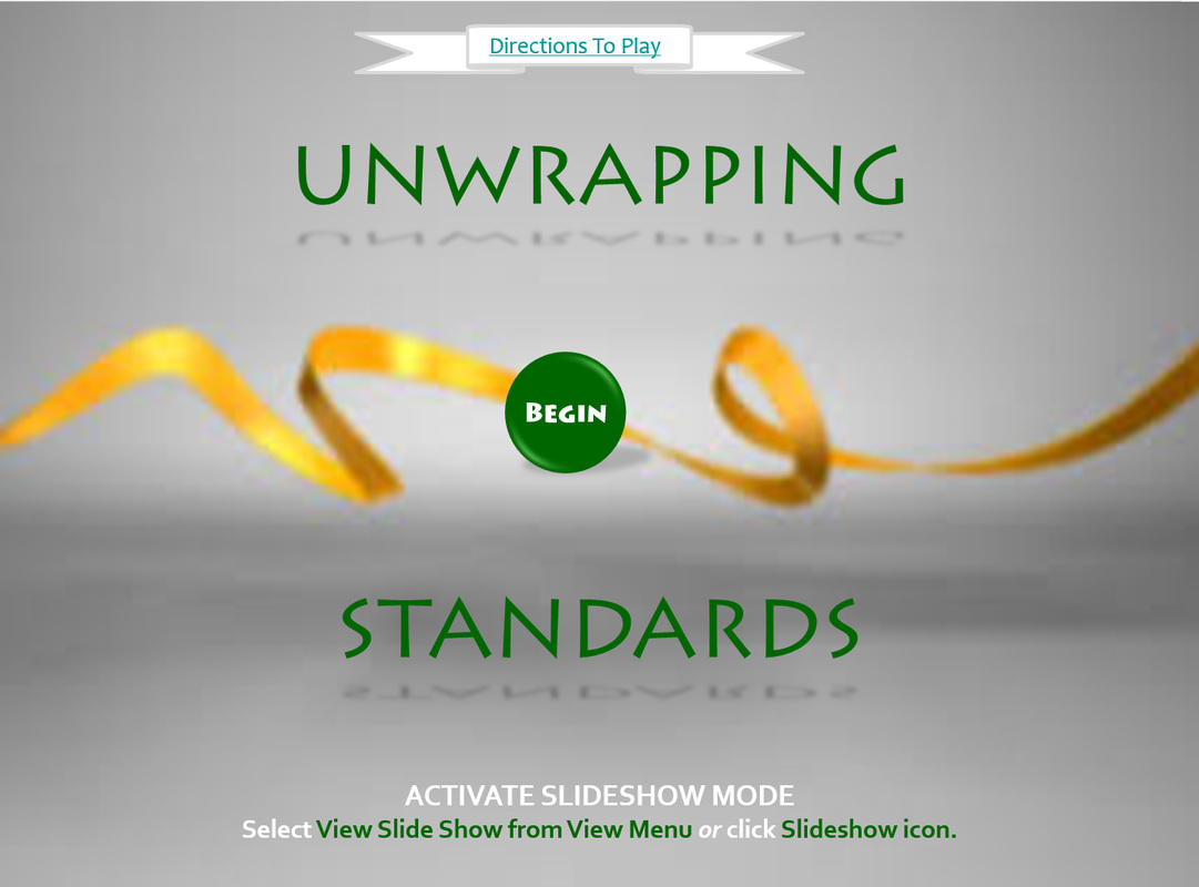 Picture of front page of unwrapping standards simulation game