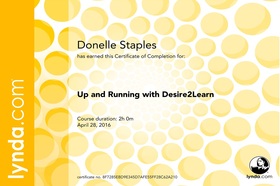 Desire 2 Learn Online Training Certificate Image